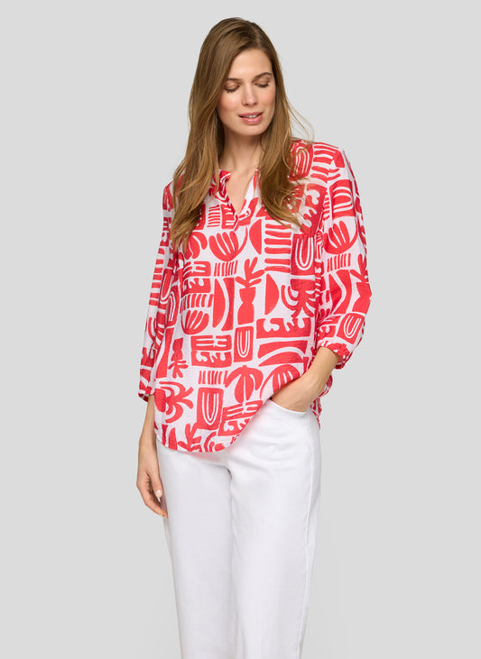 RABE Coral Print Blouse