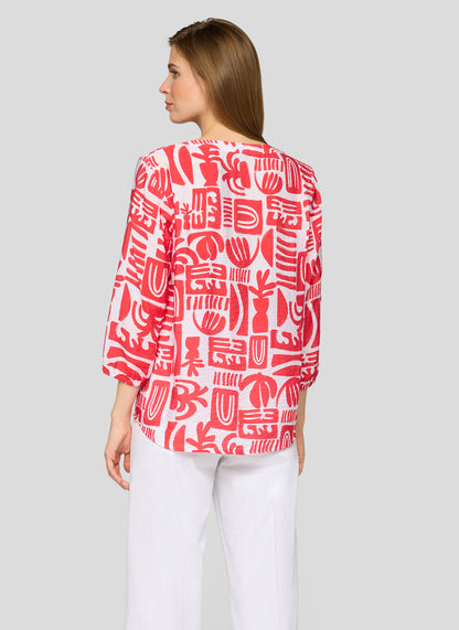 RABE Coral Print Blouse