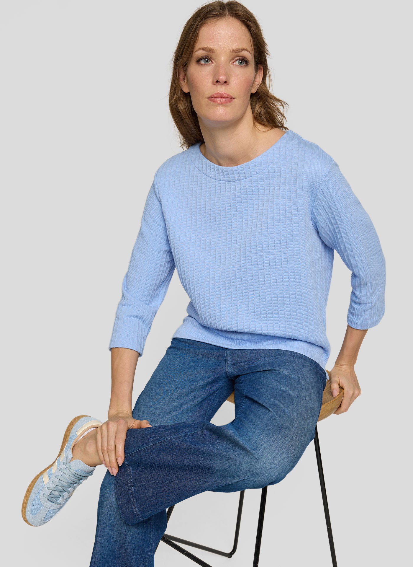 RABE Pale Blue Round Neck Jumper