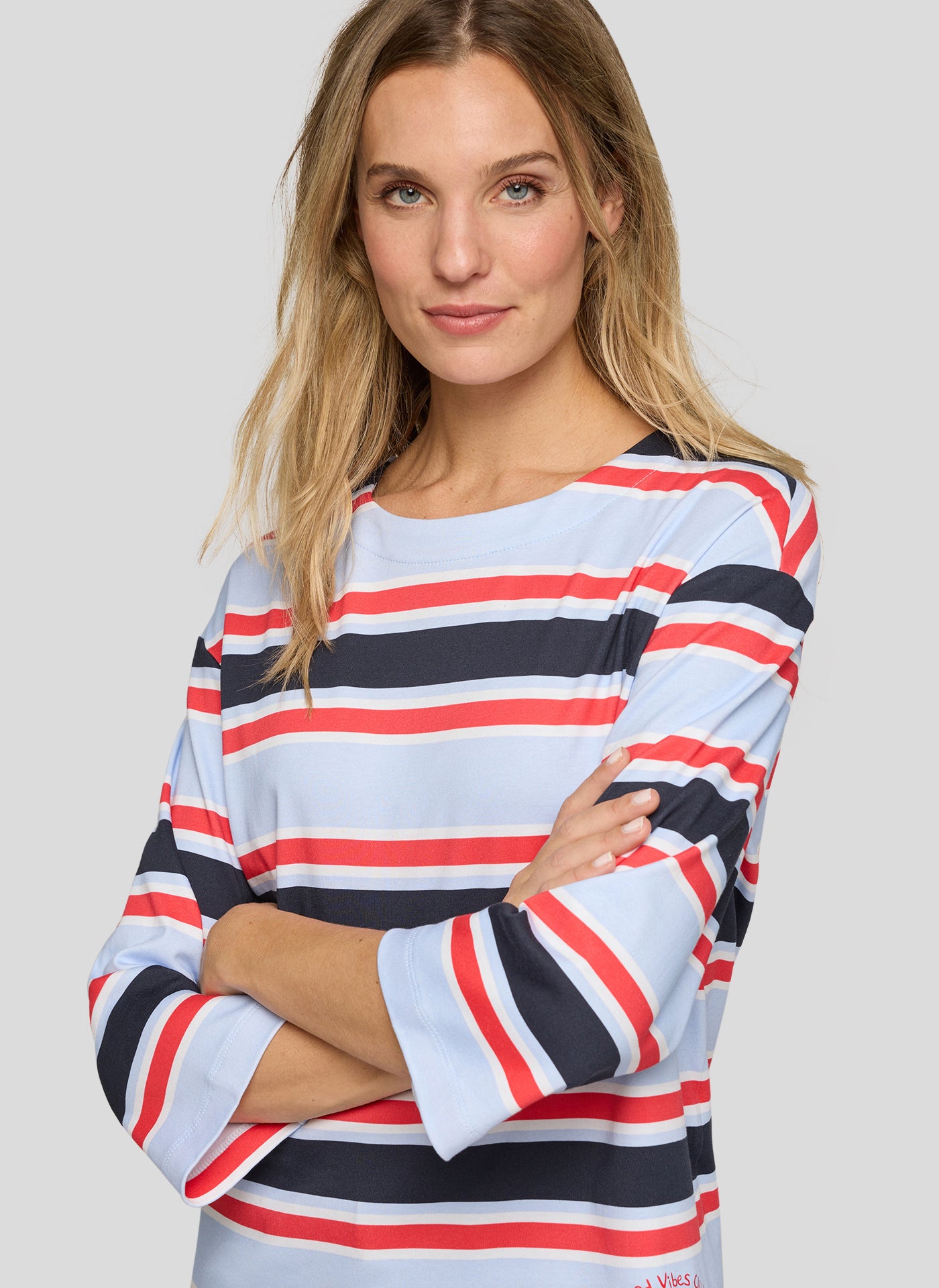 RABE Blue Stripe 100% Cotton Jersey Top
