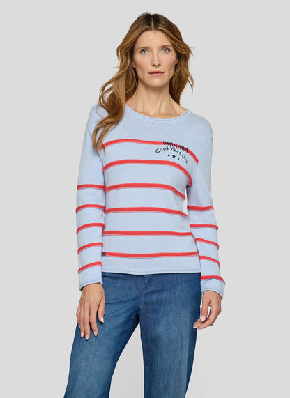 RABE Vermillion Stripe Blue Knit