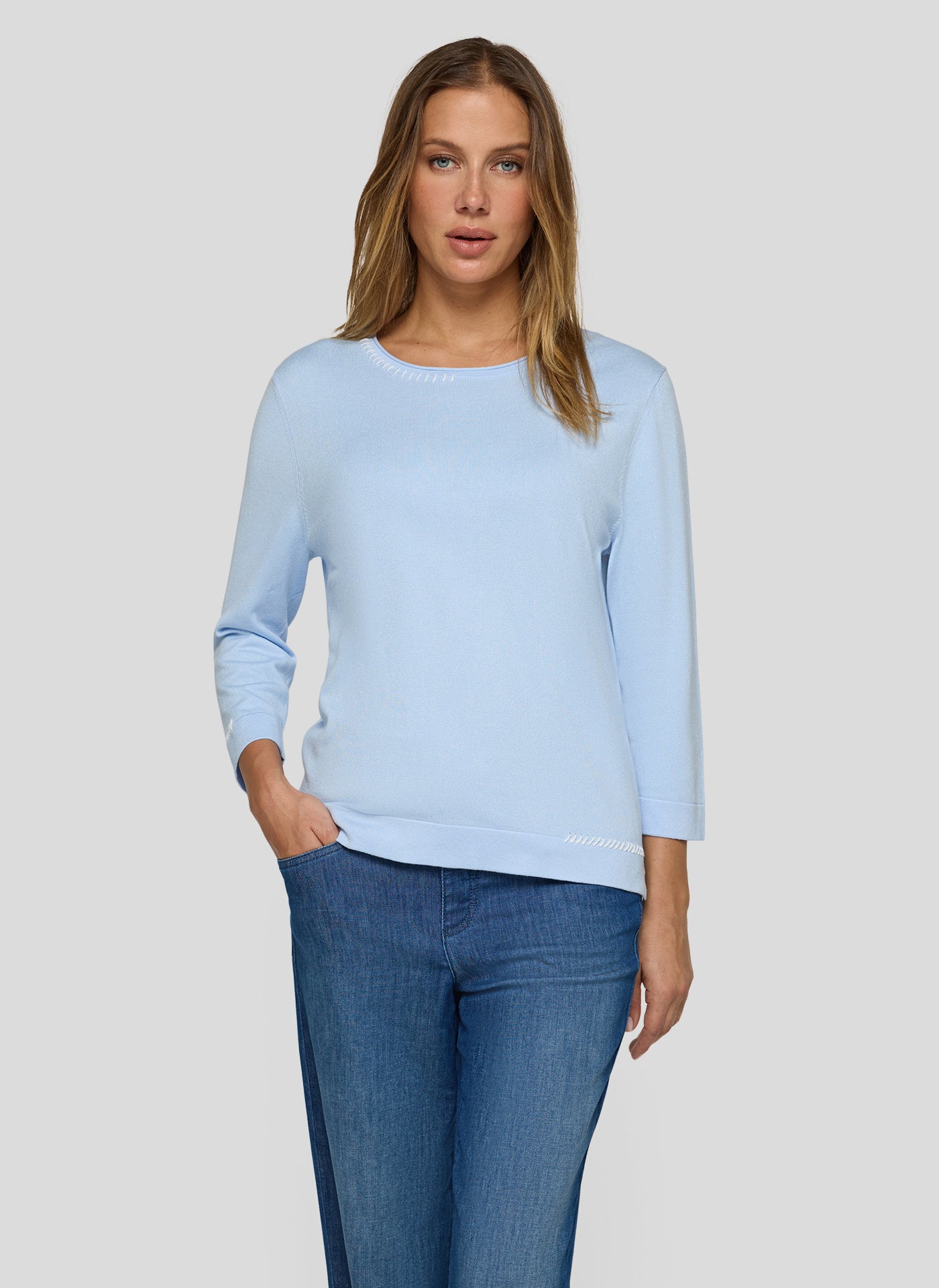 RABE Pale Blue Round Neck Jumper