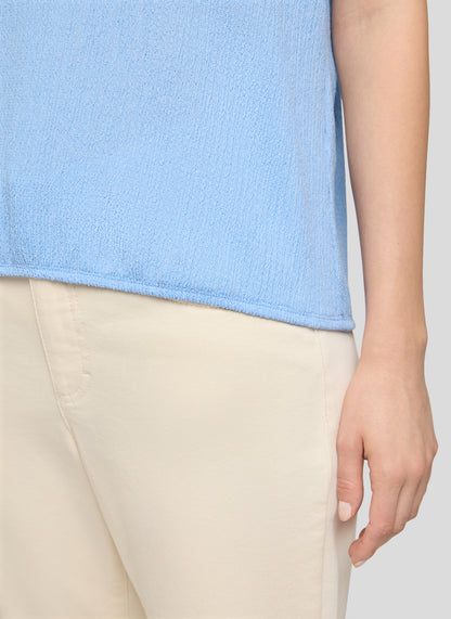 RABE Pale Blue Crepe Polo Shirt