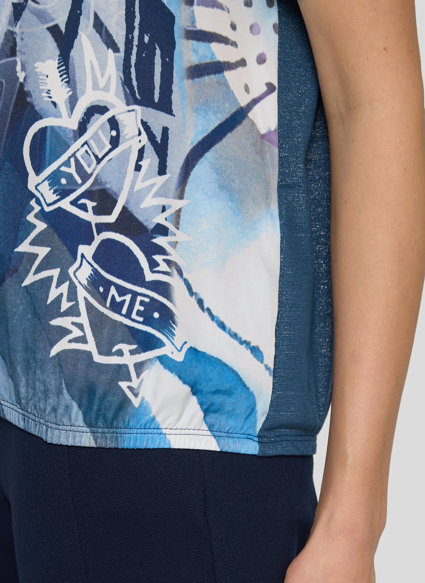 RABE Purple and Blue Patterned Top