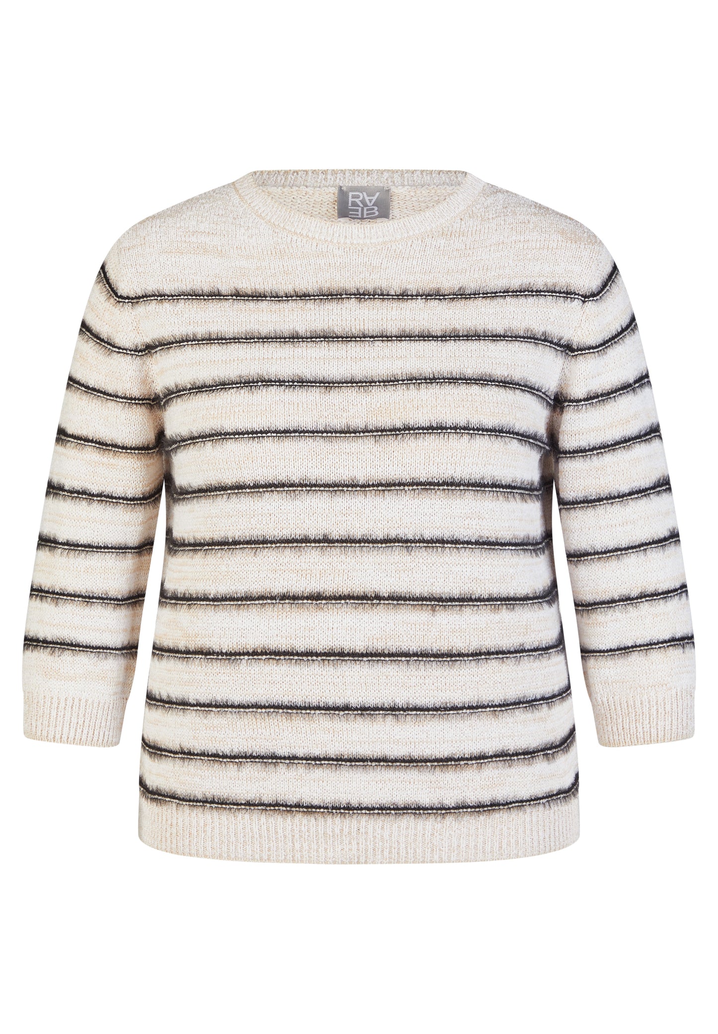 RABE Black Stripe Textured Neuteral Knit