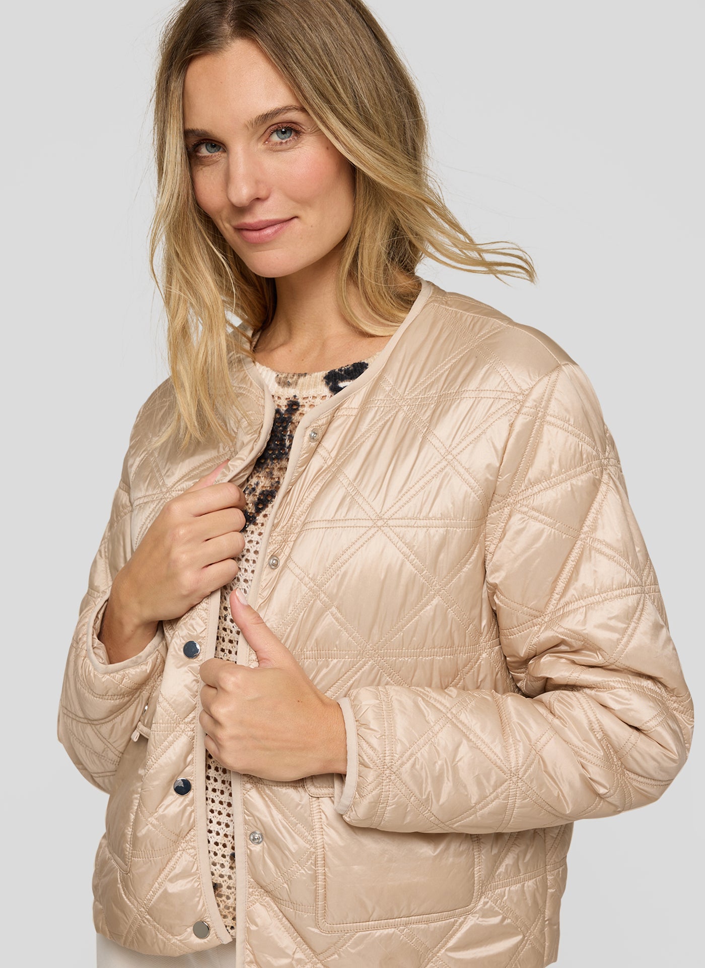 RABE Gold Quilted Button Up Jacket