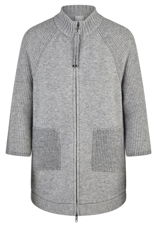 RABE LonglIne Grey Knit Jacket