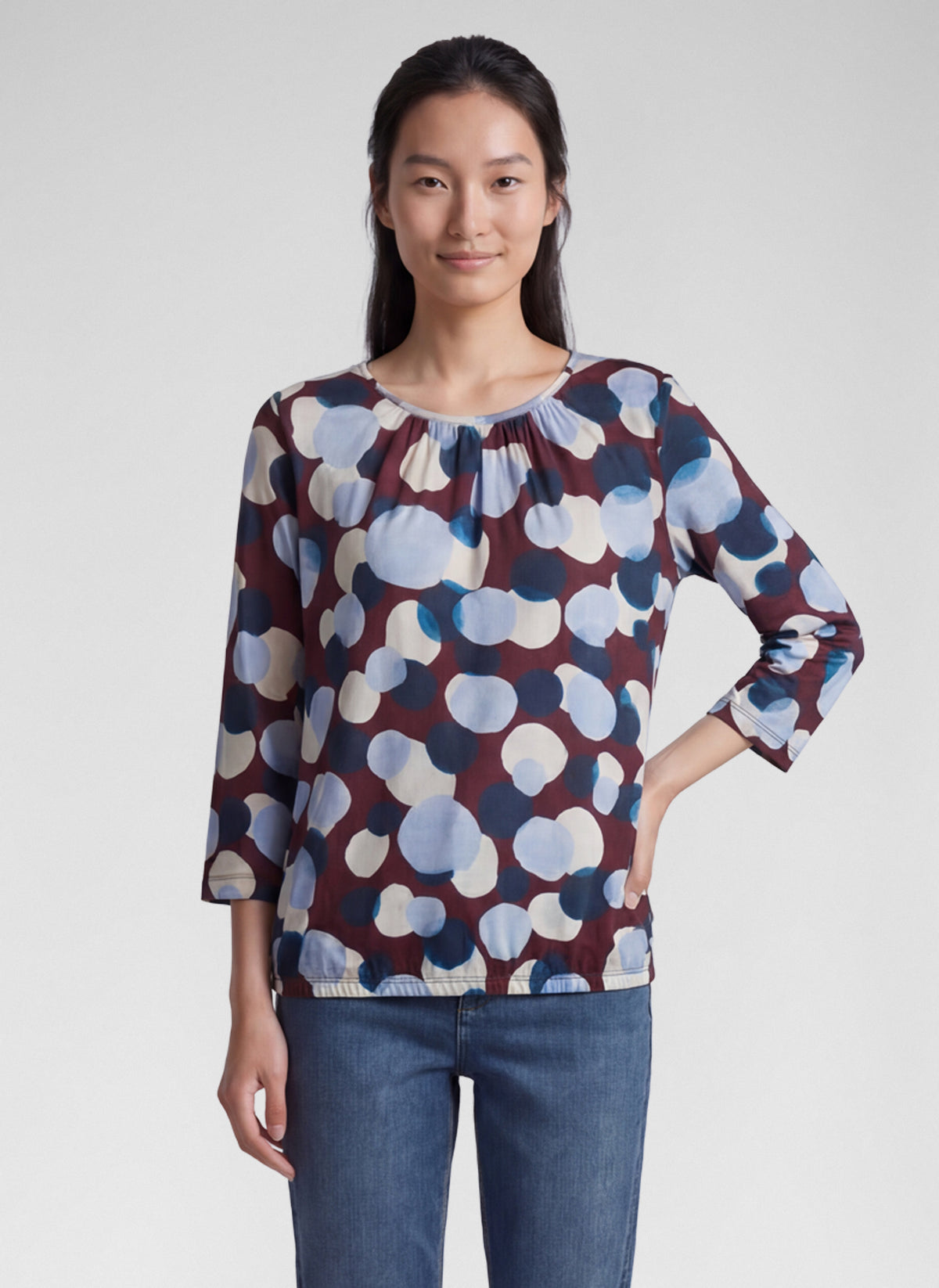 RABE Burgundy Jersey Top