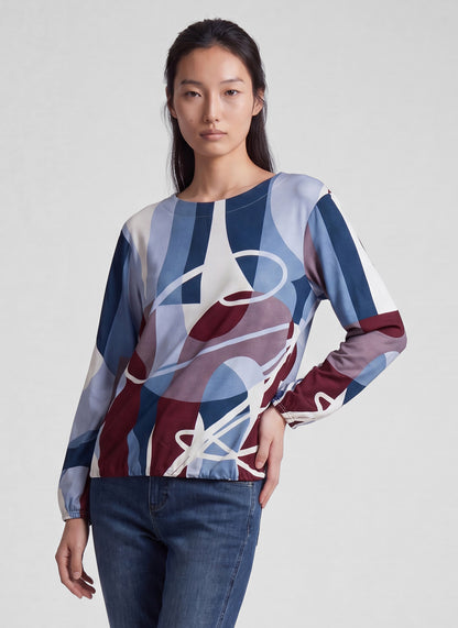 RABE Maroon and Blue Jersey Top