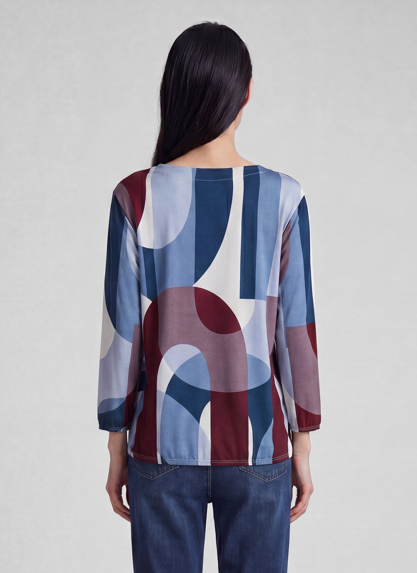 RABE Maroon and Blue Jersey Top