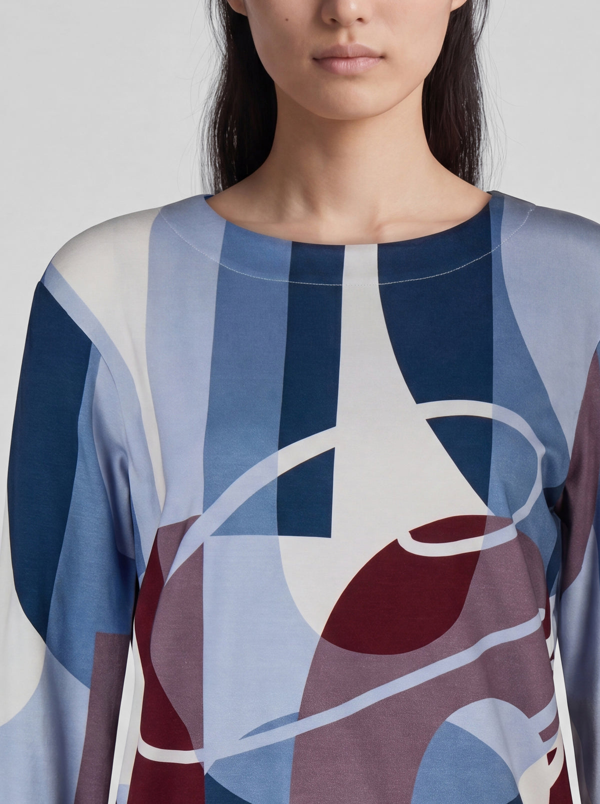 RABE Maroon and Blue Jersey Top