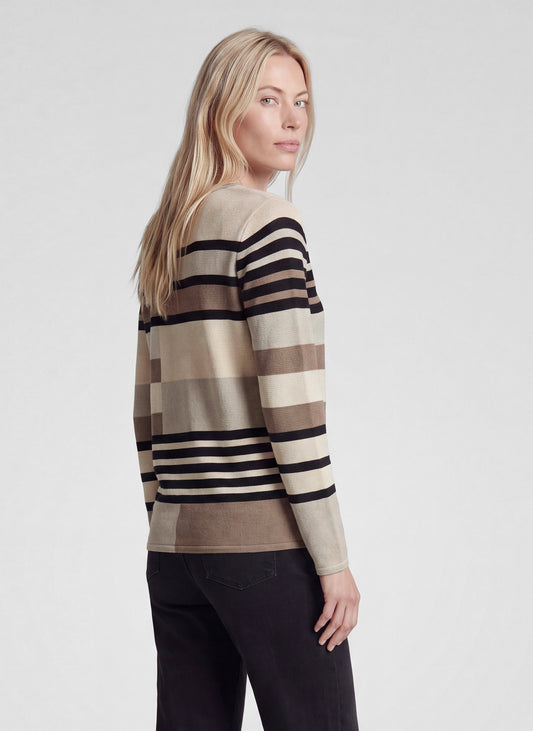 RABE Grey Geometric Block Knit Jumper