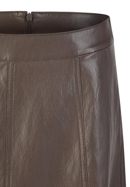 RABE Faux Leather Paneled A-Line Skirt