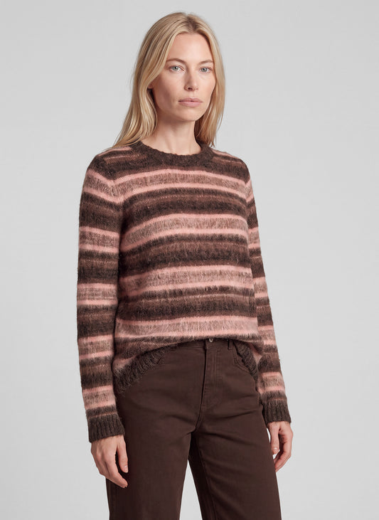 RABE Fluffy Pink Striped Knit Jumper
