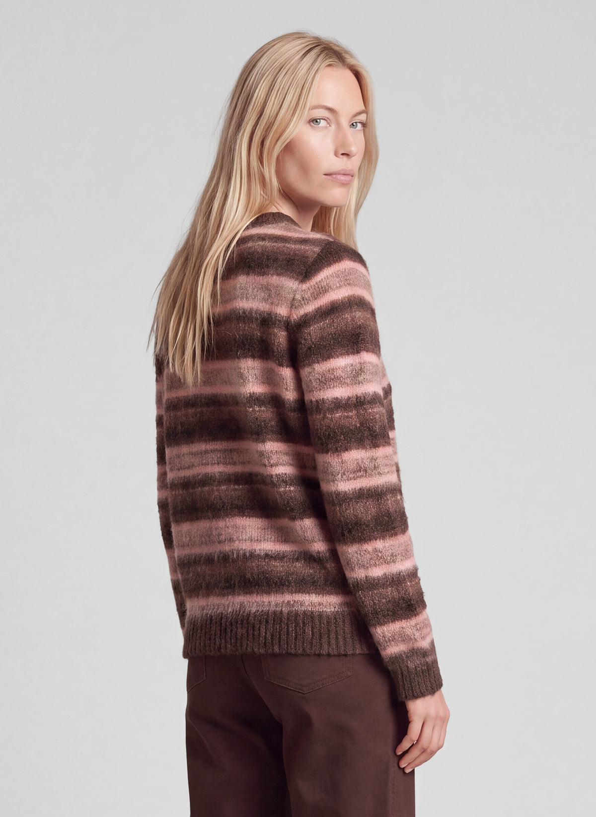 RABE Fluffy Pink Striped Knit Jumper