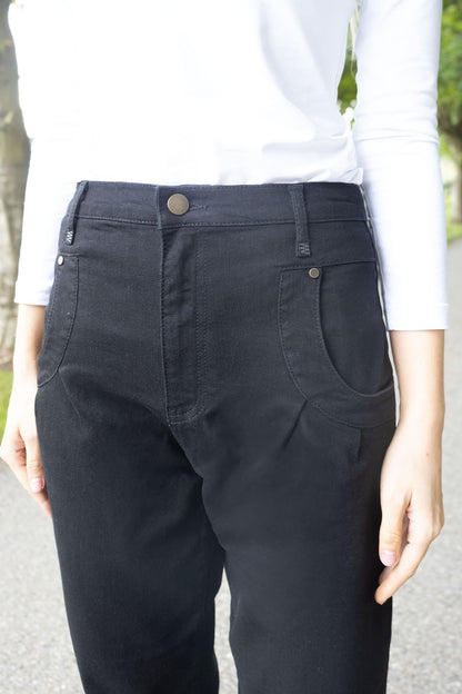 No2moro Black Barrel Leg Rhea Jean