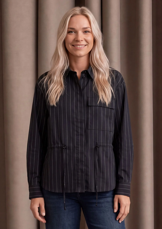iSay Sigga Striped Drawstring Shirt