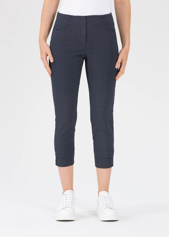 STEHMANN Navy Polka Dot Loli Cropped Trousers