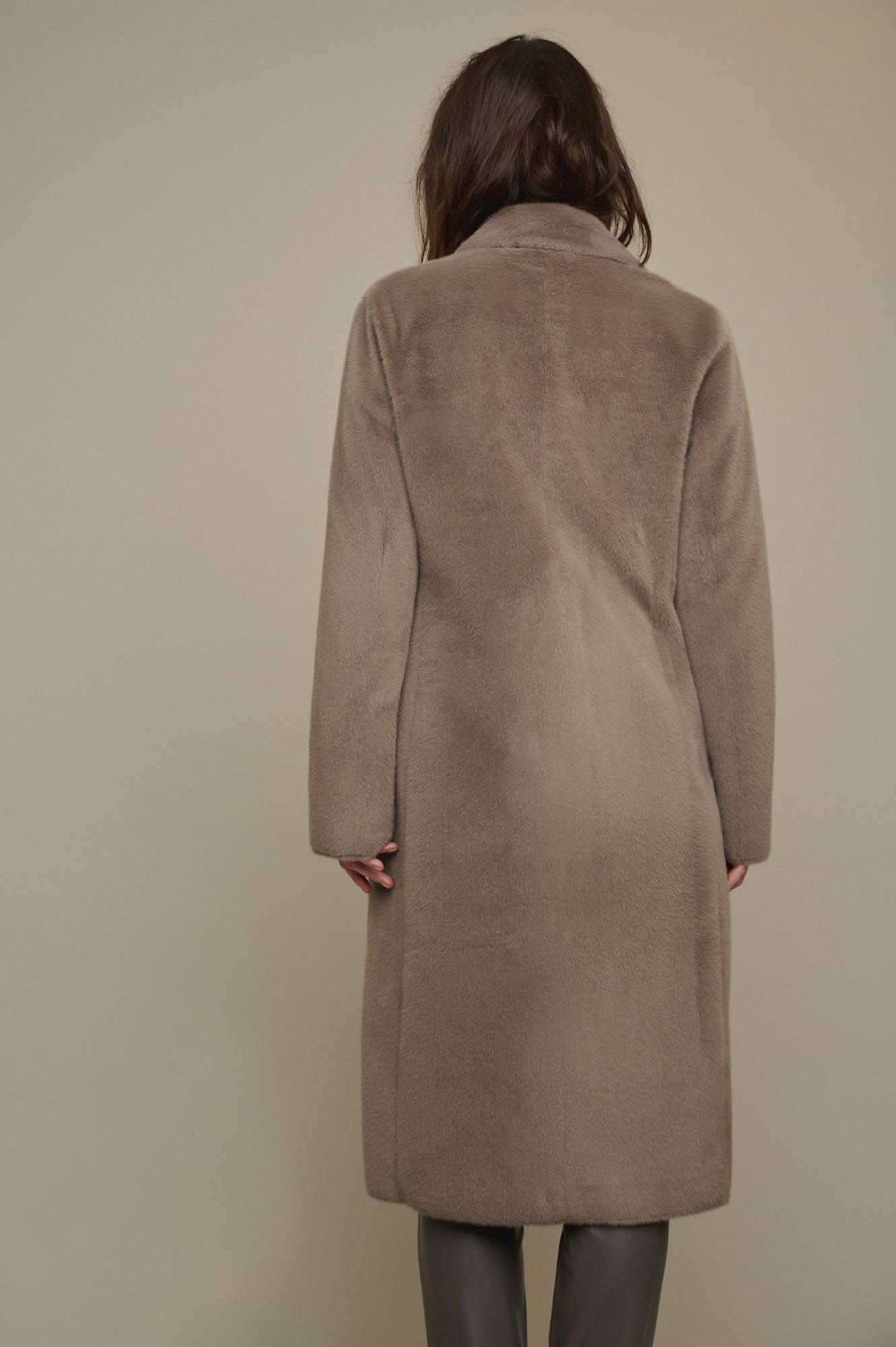 Rino & Pelle Long Single Breasted Taupe Coat