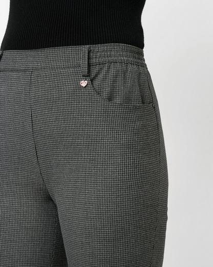 TONI Grey Mini Hounstooth Scarlet Trousers