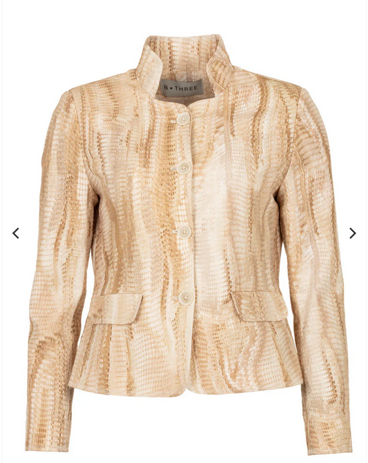 B*THREE Neutral Snake Blazer
