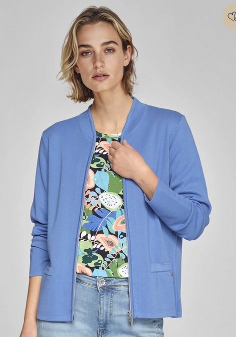 Gollehaug Turqouise Zip Up Cardigan