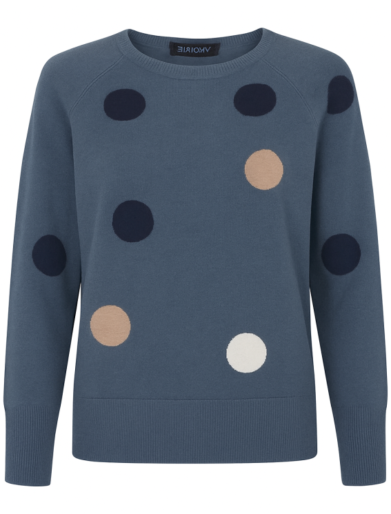 SUNDAY Blue Polka Dot Jumper
