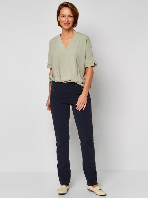 TONI Alice Zip Navy Slim Trousers