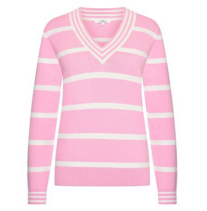HV Society Pink Stripe Knit Jumper