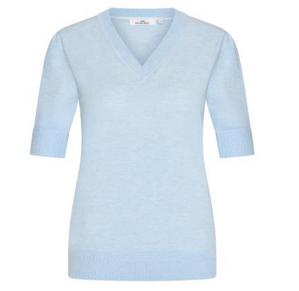 HV Society Blue V-Neck Knit Top