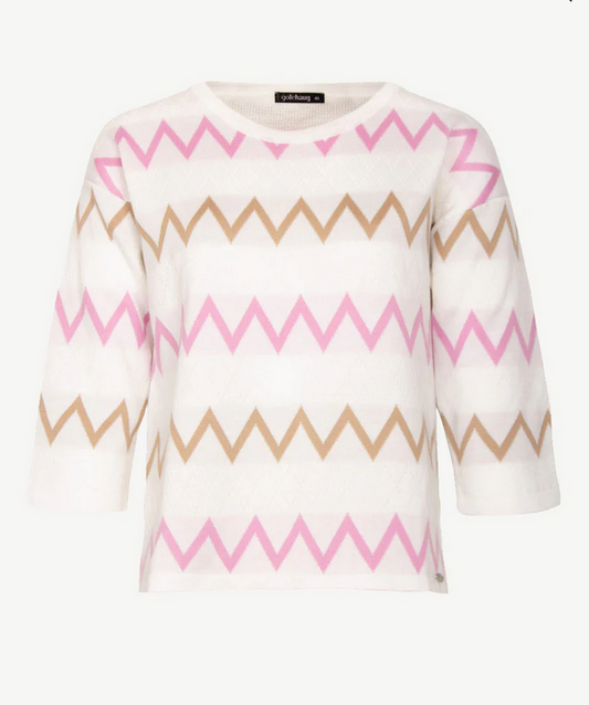 Gollehaug Pink and Beige Stripe Knit