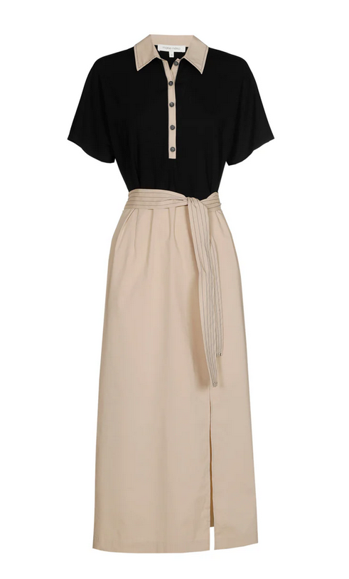 Marie Méro Two Tone Belted Shirtdress