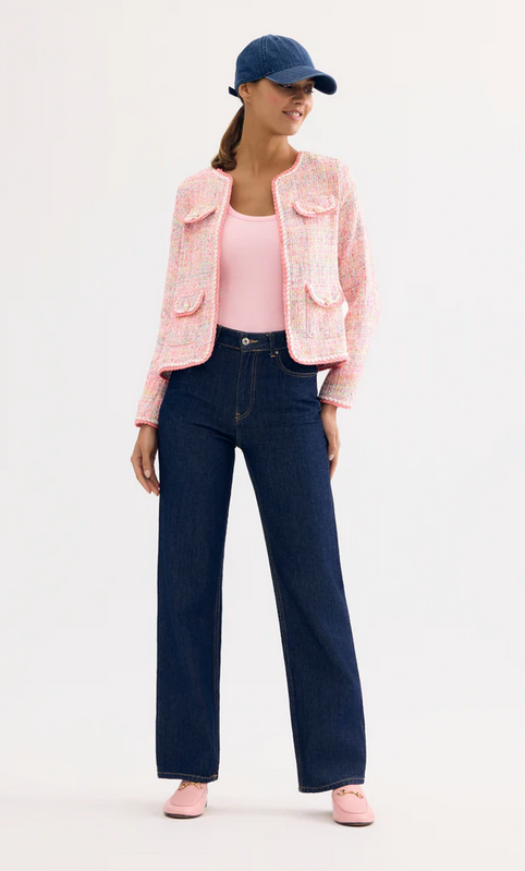 LEO&UGO Pink Tweed Short Jacket