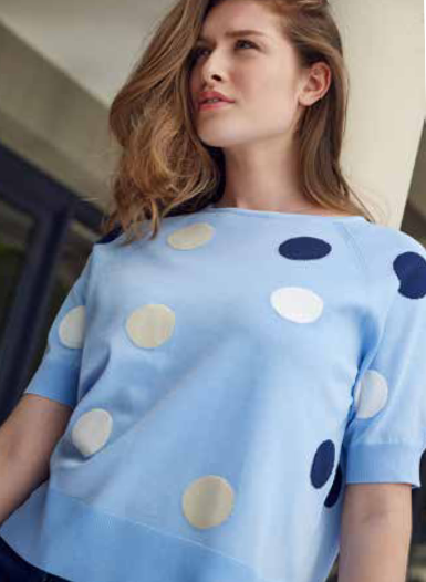 SUNDAY Blue Polka Dot Jumper