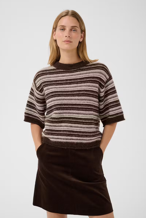 Part Two Brown Cerys Wool Knit Jumper