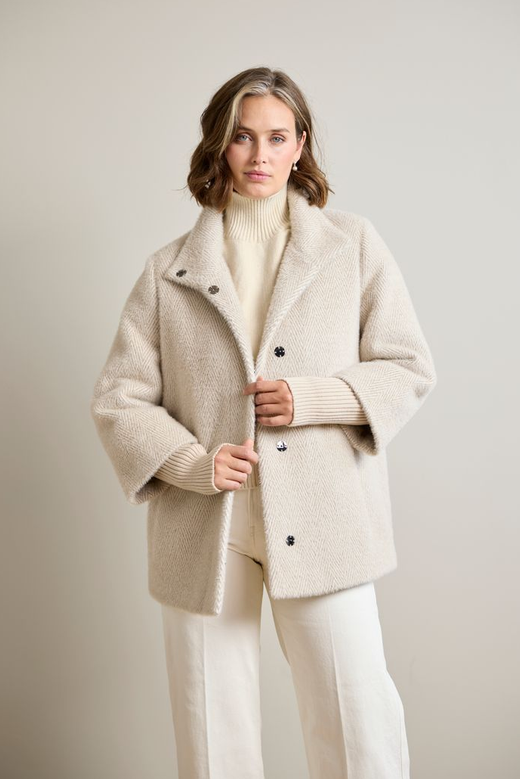 JUNGE Olga Cream Knit Coat