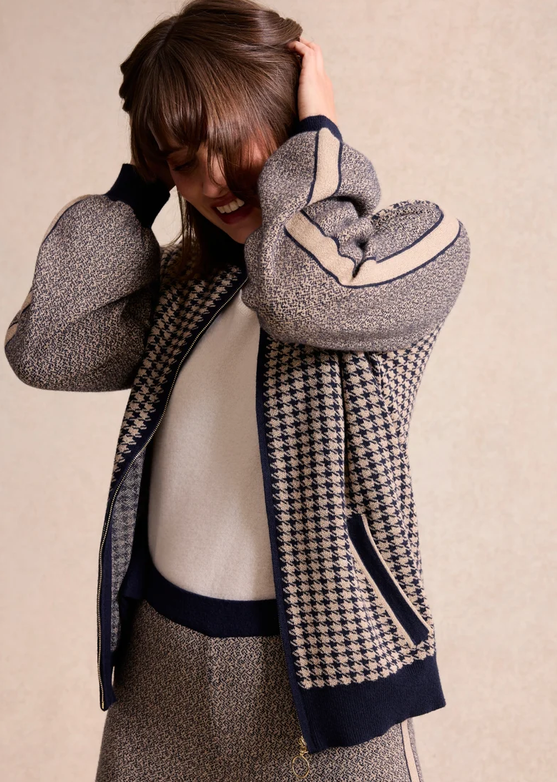 LEO&UGO Navy and Gold Knit Jacket