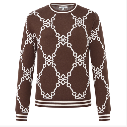 HV Society Brown Chain Knit Jumper