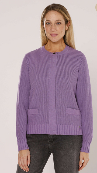 Gollehaug Purple Knit Zip Cardigan