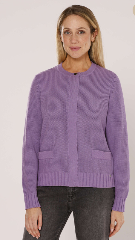 Gollehaug Purple Knit Zip Cardigan