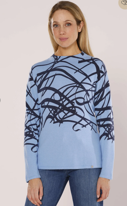 Gollehaug Blue and Navy Knit Jumper