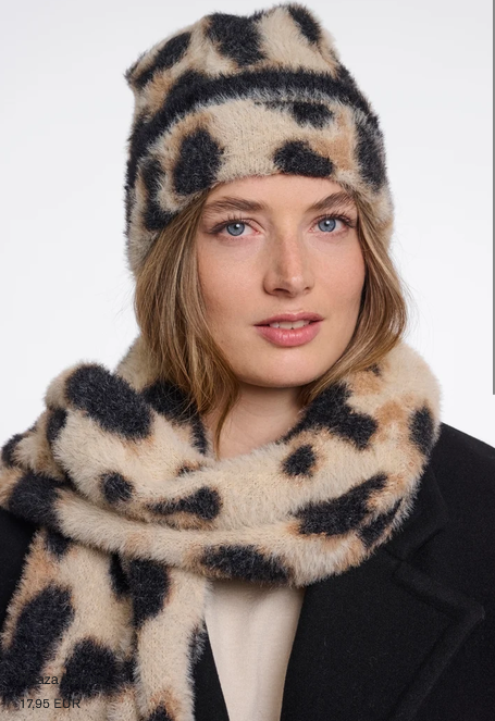 Rino&Pelle Raaza Leopard Print Beanie Hat