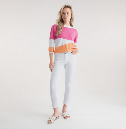 Marble Pink and Orange Wave Knit Jumper