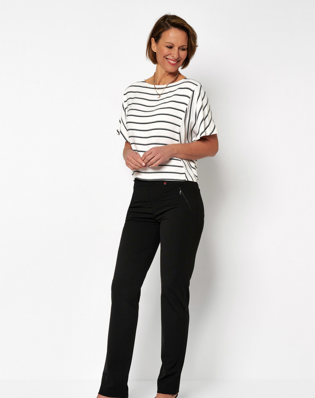 TONI Alice Zip Black Slim Trousers