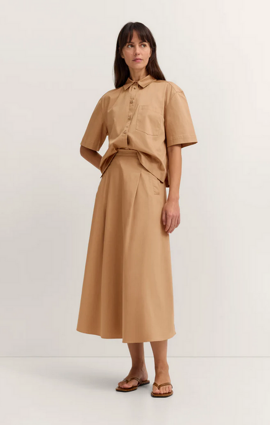 BUGATTI Camel Poplin Maxi Skirt
