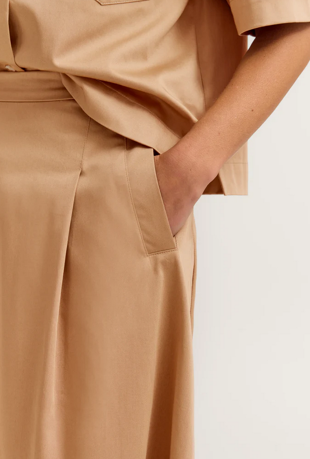 BUGATTI Camel Poplin Maxi Skirt