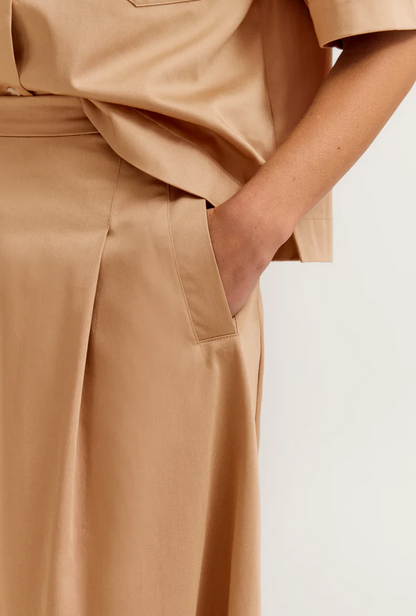 BUGATTI Camel Poplin Maxi Skirt