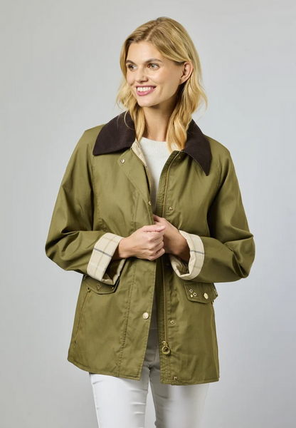 JUNGE Olive Green Natasja Wax Jacket
