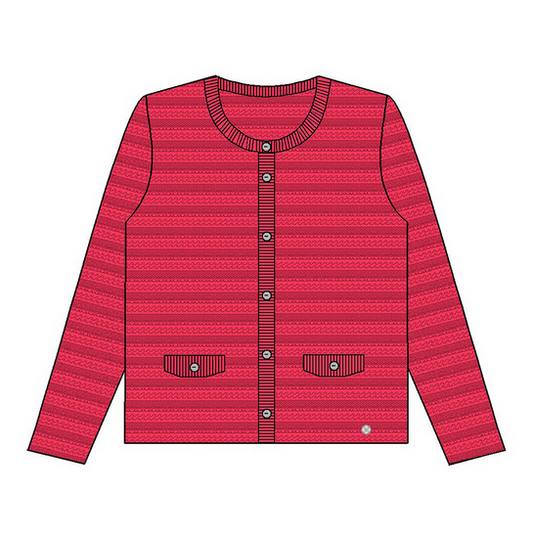 Gollehaug Button Up Red Knit Cardigan