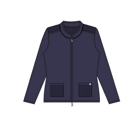 Gollehaug Navy Zip Up Knit Cardigan
